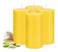 4 Pack Citronella Candles Outdoors, 200 Hours Large Citronella Candles Outdoor Long Burning - Dripless, Smokeless, Soy Wax Scented Candles for Camping, Outside, Garden, Backyard, Balcony