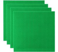 4 Pack Classic Baseplates Compatible with Lego, Large 10"x10" Building Bricks Building Board Base Plates with 32 x 32 studs Build and Display Board Set for All Major Brands and Activity Table, Green