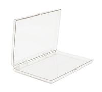 4-Pack Clear Hinged Plastic Containers, Keepsake Storage Boxes, 6" L x 4" W x 1/2" H, Made in USA, Plastic Display Case and Storage Containers
