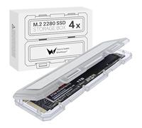 4 Pack Clear M.2 2280 SSD Plastic Hard Drive Enclosure for Samsung/Kingston/WD/Silicon, M.2 NVMe/AHCI 2280 SSD Storage Box (SSD Not Included)
