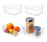 4 Pack Clear Plastic Drawer Organiser Trays, Kitchen & Bathroom Storage
