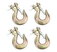 4 Pack Clevis Slip Hook 1 / 4in | 2750lbs Capacity Industrial Grade Forged Steel Grab Hook for Lifting | G70 Alloy Steel Secure Hooks for Construction/Port/Rigging