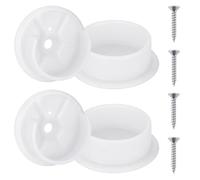 4 Pack Closet Rod Holders, Wardrobe Rail Brackets for 1-3/8 Inch Rods, Sturdy White Wardrobe Pole Fittings for Closet, Bathroom, Clothing Store