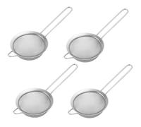 4 Pack Cocktail Strainers, 8cm Stainless Steel Fine Mesh Sieves, Conical Strainer for Tea, Cocktails, and Juice, Durable Metal Sieve with Comfortable Handle, 25.7 x 9.2 x 5.8 cm