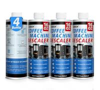 4 Pack Coffee Machine Descaler Cleaner -16 Uses,Descaling Solution for Nespresso Breville Keurig Jura &Delonghi - Coffee Machine Cleaners For All Coffee Makers & Espresso Machines,Glass Pot Cleaner