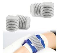 4 Pack Cold Pack Strap for Leg Knee Arm,Elastic Belt to Wrap Cold Pack,Ice Pack Extender Strap Stretchable 35.5 x 2 in Adjustable Straps Add Length to Most Packs for Ice Bag Hot Cold Therapy. (Gray)