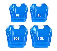 4 Pack Collapsible Water Container, 5L+10L Foldable Water Storage Bottles Outdoor Folding Water Bag Car Water Carrier Container for Sport, Hiking, Camping, BBQ, Picnic(Blue)