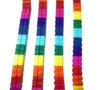 4 Pack Colorful Tissue Garland Reusable Party Streamers Paper Garland Carnival Hanging Ornament for Birthday Wedding Baby Shower Party Home Nursery Decor