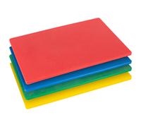 Argon Tableware Plastic Chopping Board - Multicolour - Pack of 4-45cm x 30cm - Thick Colour Coded Kitchen Professional Catering Cutting Block Mat for Dairy, Seafood, Vegetables and Meat