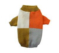 4-Pack Colourful Dog Sweaters, Winter Warm Puppy Pullovers for Small Dogs - Soft Poodle & Pomeranian Clothes, Cute Pet Outfits & Mascotas Clothing(Green Orange,S-suggest 0.6-1.5kg)