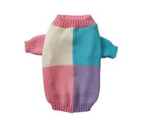 4-Pack Colourful Dog Sweaters, Winter Warm Puppy Pullovers for Small Dogs - Soft Poodle & Pomeranian Clothes, Cute Pet Outfits & Mascotas Clothing(Pink Blue,M-suggest 1.5-2.5kg)