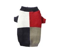 4-Pack Colourful Dog Sweaters, Winter Warm Puppy Pullovers for Small Dogs - Soft Poodle & Pomeranian Clothes, Cute Pet Outfits & Mascotas Clothing(Navy Red,S-suggest 0.6-1.5kg)