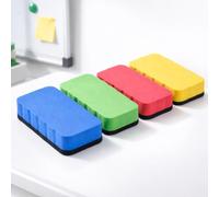 4 Pack Colourful Magnetic Whiteboard Erasers with Thick Felt Pad, Reusable White Board Cleaners for Classroom, Office and Home, Lightweight EVA Erasers in Bright Colours for Dry Wipe Boards