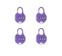 4 Pack Combination Padlock, 3 Digit Combination Number Padlock Travel Luggage Locks with Codes for Locker, Cabinet, Suitcase (Purple)