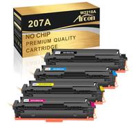 4-Pack Compatible 207A Toner Cartridge Multipack Replacement for HP 207A Color Laserjet Pro MFP M283fdw M255dw M282nw M283fdn M255nw W2210A W2211A W2212A W2213A - Black Cyan Yellow Magenta (No Chip)