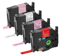 4-Pack Compatible for Brother P-Touch Satin Ribbon Label Tape 12mm 0.47'' | TZe-RW34 TZe-RE31 TZe-RE34 TZe-R231 Embellish Ribbon & Tape for PT-D215e PT-D210 D400 D600 H100 Label Maker