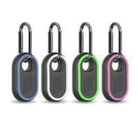 4-Pack Compatible for Samsung Galaxy SmartTag2 Case Cover, Rugged Full Protective Anti-slip Soft Silicone Case for Galaxy Smart Tag 2 with Key Ring, for Keys, Luggage, Pets (White/Blue/Green/Rose Red)