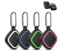 4-Pack Compatible for Tile Mate Case 2024, Soft Silicone Shockproof Protective Cover for Tile Life360 Mate Tracker Anti-Slip Tlie Mate Holder with Key Ring for Keys,Bag,Pets(White/Blue/Green/Rose Red)