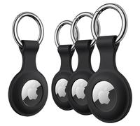 4 Pack Compatible with Apple AirTag Keychain Holder Waterproof Silicone Case with Metal Key Ring, Fits AirTag Case Cover for Pets/Luggage/Backpacks (Multicolor)