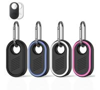 [4 Pack] Compatible with Samsung Galaxy SmartTag2 Case, Soft Silicone Case for Samsung Smart Tag 2 Holder Full-Body Protection Anti-Lost and Drop Smart Tag 2 with Key Ring, Bags, Luggage, Pet