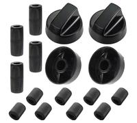 4 Pack Cooker Knobs Replacement, Universal Hotpoint Oven Knobs with 12 Adapters, Fits Gas Hobs and Electric Ovens, Durable Upgrade for Kitchen Appliances