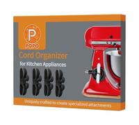 4 Pack Cord Organizer for Kitchen Appliances, Stick On Appliance Wire Organizer Wire Wrapper for Kitchen Appliances Stand Mixers, Coffee Maker (Black)