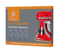 4 Pack Cord Organizer for Kitchen Appliances, Stick On Appliance Wire Organizer Wire Wrapper for Kitchen Appliances Stand Mixers, Coffee Maker (Gray)