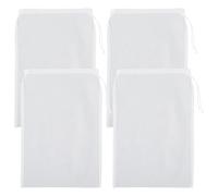 4 Pack Cotton Nut Milk Bag 11.81×7.87 Inches Fine Mesh Cheese Cloth Multiple Usage Reusable Food Strainer Professional Cold Brew Filter for Straining Juice Coffee Yogurt Tea (Cotton, 11.81×7.87 in)