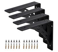 4-Pack Countertop Support Brackets 12"x10"x2", Heavy Duty Steel L Metal Floating Shelf Bracket Mantel Corbels for Shelves, Quartz/Granite/Wood/Concrete/Laminate Countertops