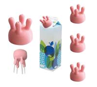 4 Pack Cow Udder Milk Carton Cap,Funny Pouring Milk Bottle Top,Boxed Diverter