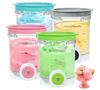 4 Pack Creami Pints and Lids for Ninja NC700 NC701 Series, Compatible with Ninja Swirl Ice Cream & Soft Serve Makers, BPA-Free & Dishwasher Safe, 4 Colors