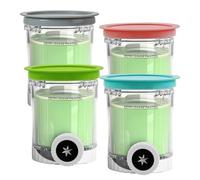 4 Pack Creami Tubs for Ninja Swirl by CREAMi Soft Serve & Ice Cream Maker NC701UK NC701 NC700 Series, Replacement Ice Cream Containers Pints Pots and Lids for Ninja Creamy, BPA-Free & Dishwasher Safe