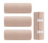 4 Pack Crepe Bandage Wrap 10cm x 450cm Elastic Compression Support Bandages for Knee Ankle Wrist, Reusable Sports Injury First Aid Elastic Crepe Bandage Roll