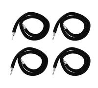 4 Pack Crowd Control Velvet Ropes with Silver Hooks Heavy-Duty Barrier Rope for Queue Management Ideal for Events Trade Shows Hotel Lobbies and Parties