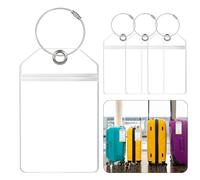 4 Pack Cruise Luggage Tag Holder Fits Clear Waterproof Plastic with Zip Seal Essentials Luggage Tags Travel Tag Holder for Princess Royal Caribbean Marella TUI & P&O Ships