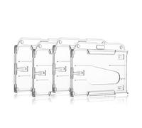 4-Pack Crystal Clear Card Protectors - Dual-Sided Business ID Holders, Durable Plastic Sleeves for Badges/Credit Cards (Office Essential Accessories, Transparent)