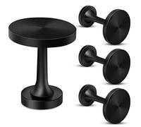 4 Pack Curtain Holdbacks, Curtain Tieback Hooks for Drapes Decorative Round Medallion Drapery Holdbacks Pullbacks Metal Curtain Holders for Wall, Black