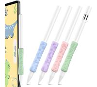 4 Pack Cute Silicone Grips for Apple Pencil 2nd/USB-C/Pro, Ergonomic iPencil Grip Multicolor Anti-Slip Covers (Blue/Purple/Pink/Green)