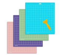 4 Pack Cutting Mat 12x12 Inch for Cricut Maker and Cricut Explore Cutting Machines, Light/Standard/Strong/FabricGrip Cut All The Essentials, for Fabric, Craft, Paper,Clear