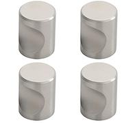 4 Pack | Cylindrical Cupboard Door Knob - 16mm Diameter - Stainless Steel Cabinet Handle | Small Cupboard Door Knob - Wardrobe Cabinet Pull Handle - Suitable for Lightweight Internal Doors