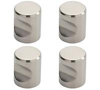4 Pack | Cylindrical Cupboard Door Knob - 20mm Diameter - Polished Stainless Steel Handle | Small Cupboard Door Knob - Wardrobe Cabinet Pull Handle - Suitable for Lightweight Internal Doors