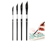 4 Pack Dagger Tip Artists Paint Brushes for Watercolour Acrylic Gouache Ink