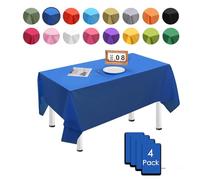 4 Pack Dark Blue Table Cloths for Party,137x274cm Extra Large Rectangular Tablecloths,Solid Color TableCloth,Wipe Clean|Waterproof|Oilproof Table Cover for Parties,Daily Use,Outdoor Picnic,Weddings