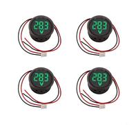 4 Pack DC 4V-100V Digital Voltmeter with LED Display for Vehicle Battery, Green Voltage Meter for Cars, Motorcycles, Boats, Caravans