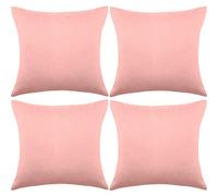 4 Pack Decorative Outdoor Waterproof Throw Pillow Covers, Square Patio Balcony Garden Waterproof Cushion Case, PU Coating Pillow Shell for Couch, Bed, Patio, Sofa, Tent,18 x 18 Inch (Pink)