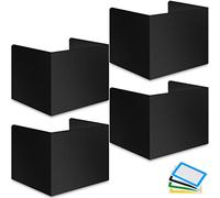 4-Pack Desk Dividers for Students - Durable & Waterproof Plastic Study Carrel Divider, Classroom Folders Teacher Supplies, Easy-to-Clean Plastic Privacy Shield Folder Boards for Student Desks, Black