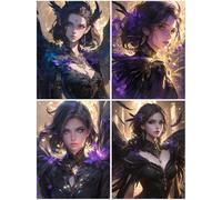 4 Pack Diamond Art Anime 23x31inch / 80x60cm, 2025 New Diamond Art Kits Adults, Crystal Paintings Arts and Crafts for Adults Kids, Cross Stitch Painting Crafts Pictures Embroidery Kit Beauty S838-Y