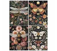 4 Pack Diamond Art Kits Adults, 5D Diamond Painting Kit for Women, Teens and Adults Beginners, Relaxing DIY Mosaic Arts and Crafts, 12X16Inch