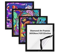 4 Pack Diamond Painting Frames, Magnetic Diamond Art Frame Photo Frames Self Adhesive Magnetic Picture Frame Diamond Art Kits Pvc Painting Accessories for Photos Home Office Wall Decor (Small)
