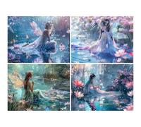 4 Pack Diamond Painting Kits for Adults, Woman Diamond Art kits for Beginners, DIY 5D Full Drill Square Rhinestone Embroidery Cross Stitch Crystal Art for Home Wall Decor 50x40cm (Landscape-4) K-a423